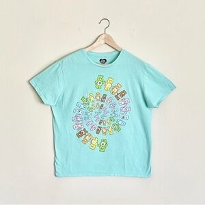 Care Bears Retro Rainbow Spiral Graphic Aqua T Shirt Women’s size Large